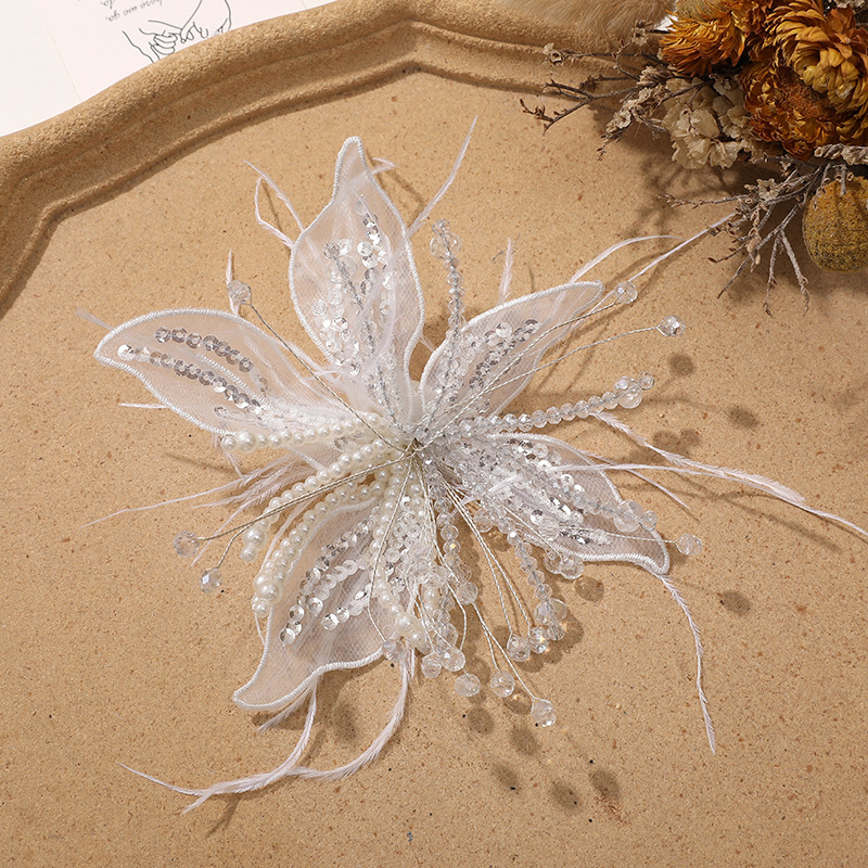 Home Improvement Shop - Diy Silk Flower Delicate Crystal Hair