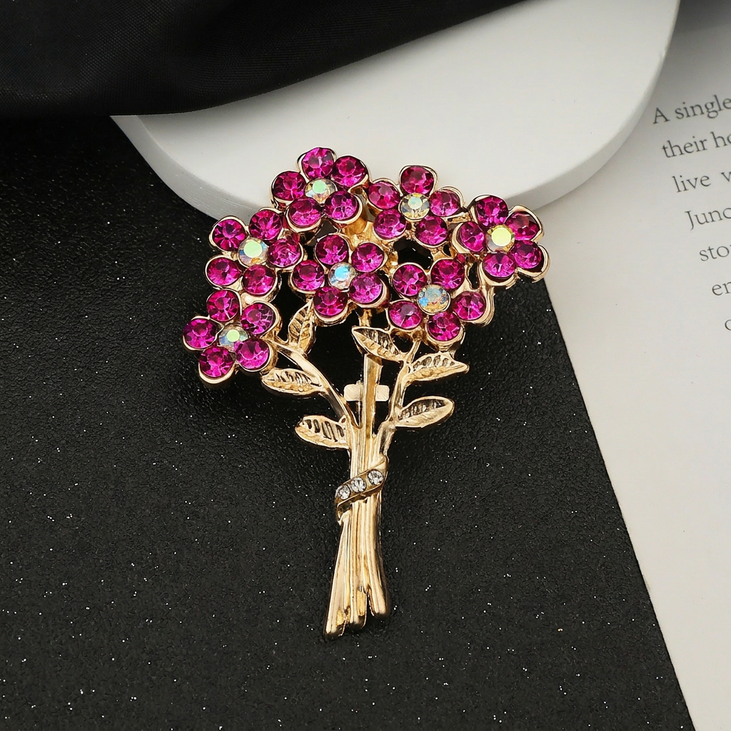 Fuchsia Rhinestone Brooch Roma - Home Improvement Shop review and price